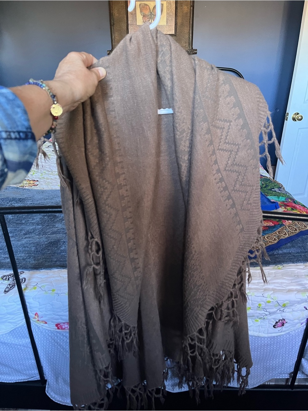 Brown Fringe Throw Shawl vest - Cozy Accent